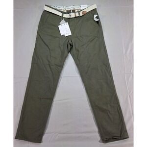 Ricky Singh Denim & Flower Slim Size 32 Pants Olive Green NWT